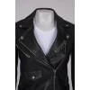 Leather jacket with lapel rings