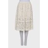 White midi skirt with embroidery