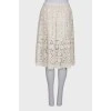 White midi skirt with embroidery