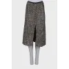 Tweed slit skirt