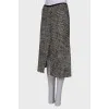 Tweed slit skirt