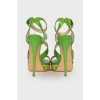 Green high heel sandals