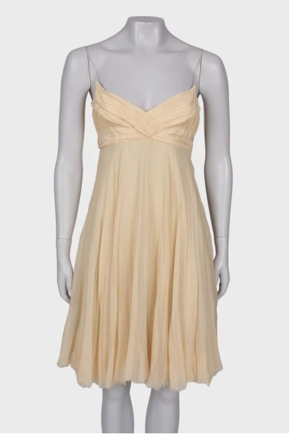 Pleated silk dress