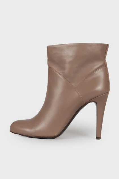 Light brown leather ankle boots