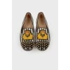Striped textile loafers