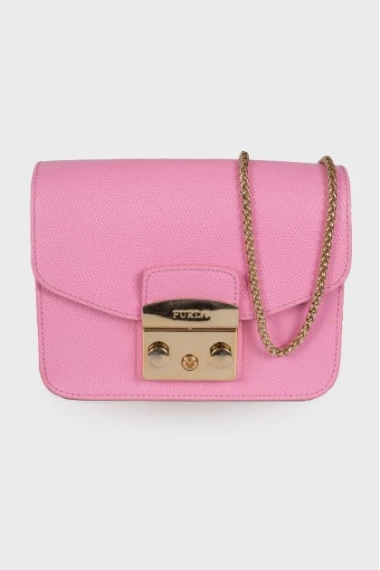 Pink bag with gold hardware