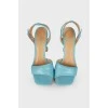 Light blue heeled sandals