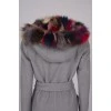 Wool coat with multicolor fur
