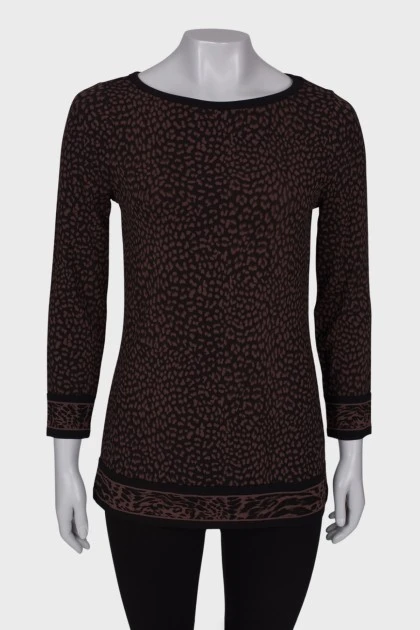 Jumper with leopard print