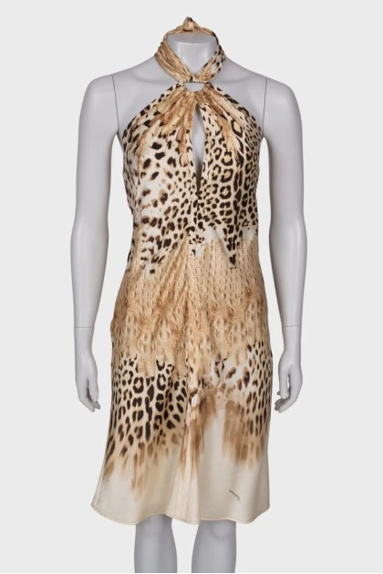 Silk dress in leopard print