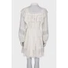 Lace white dress with ruffles
