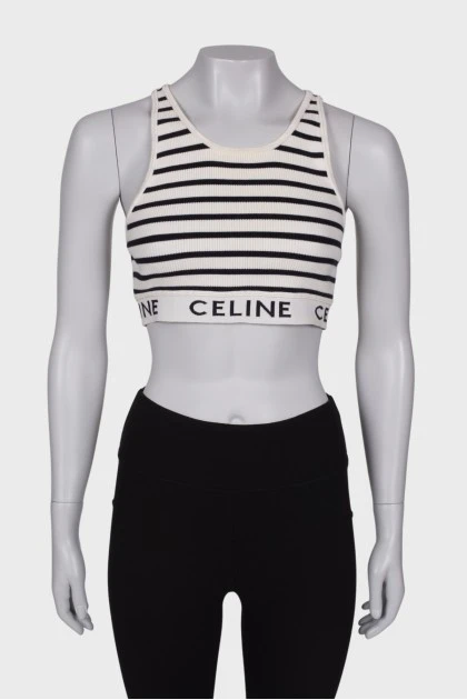 Celine strips sports bra top  Bra top outfit, Bra tops, Sports