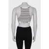 Striped top with brand logo