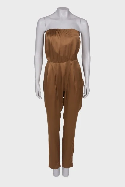 Light brown silk jumpsuit