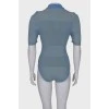 Blue patterned bodysuit