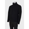 Men's wool sweater with a zip