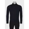 Men's black and blue polo jumper