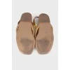 Gold-tone leather sandals