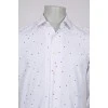 Men's white printed shirt