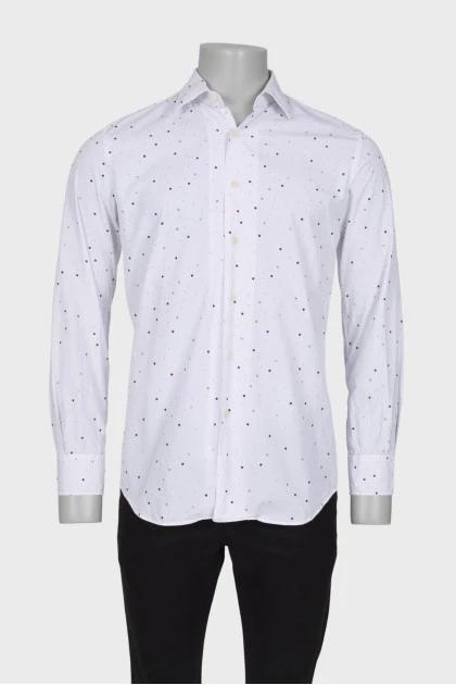 Men's white printed shirt