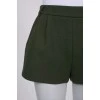 Green wool shorts