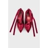 Burgundy velor shoes