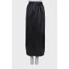 Eco-leather pleated skirt