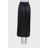 Eco-leather pleated skirt
