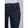 Dark blue ripped effect jeans