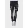 Charcoal ripped effect jeans