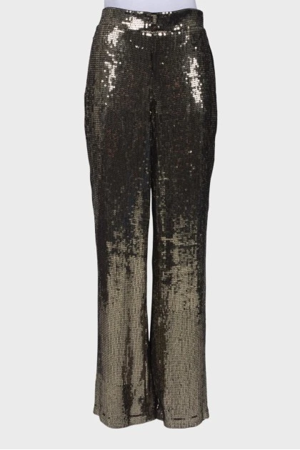 Trousers decorated with sequins