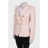 Pink jacket with golden buttons