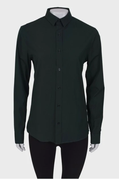 Dark green straight fit shirt