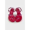 Raspberry flat sandals