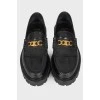 Leather loafers with gold-tone hardware
