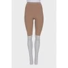 Beige jersey shorts with tag