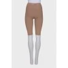 Beige jersey shorts with tag