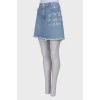 Washed effect denim skirt with tag