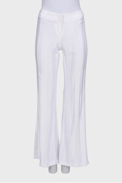 Pleated flared trousers