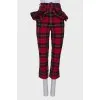 Checkered trousers with frill