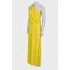 Yellow draped maxi dress 