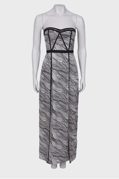 Maxi dress in black and white print