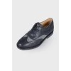Dark blue leather oxford shoes