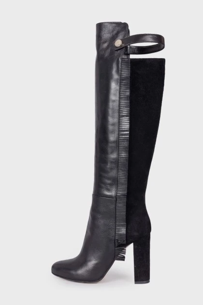 Fringed leather boots