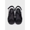Black leather sandals