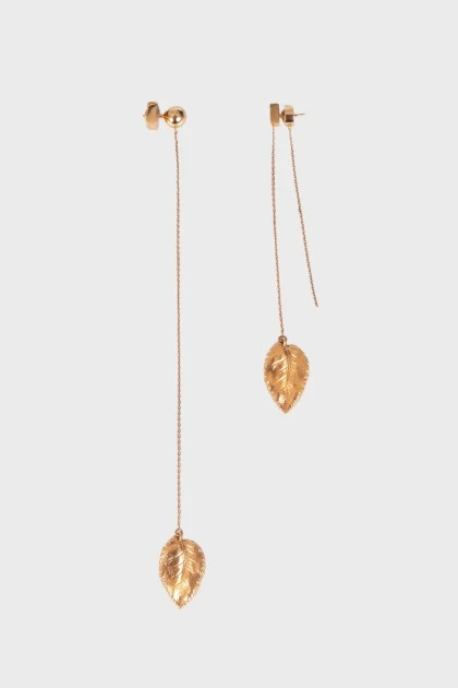 Gold tone chain earrings