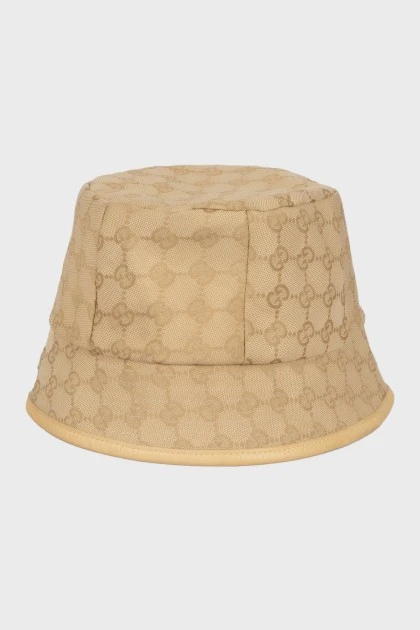Panama hat in branded print