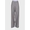 Gray wool and silk trousers