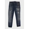 Blue jeans with ripped effect 