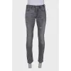 Men's gray ripped jeans